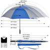 Picture of G4Free 62 Inch Automatic Open Golf Umbrella Extra Large Oversize Double Canopy Vented Windproof Waterproof Stick Umbrellas (Sapphire/Gray)