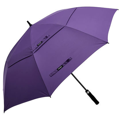 Picture of G4Free 62 Inch Automatic Open Golf Long Umbrella Extra Large Oversize Double Canopy Vented Windproof Waterproof Stick Umbrellas(Purple)