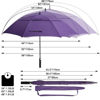 Picture of G4Free 62 Inch Automatic Open Golf Long Umbrella Extra Large Oversize Double Canopy Vented Windproof Waterproof Stick Umbrellas(Purple)