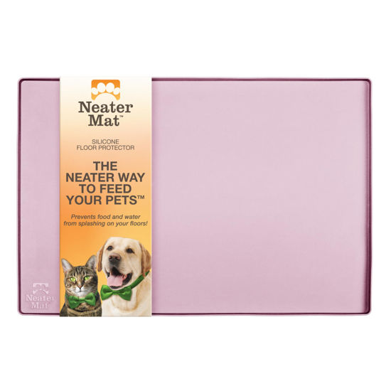 Picture of Neater Pet Brands Neater Mat - Waterproof Silicone Pet Bowls Mat - Protect Floors from Food & Water (Light Pink, 24" x 16" Silicone)