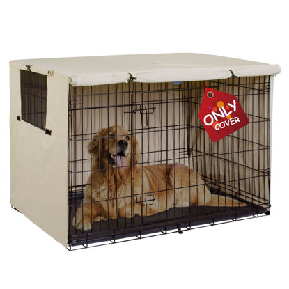 Picture of Explore Land 24 inches Dog Crate Cover - Durable Polyester Pet Kennel Cover Universal Fit for Wire Dog Crate (Light Tan)