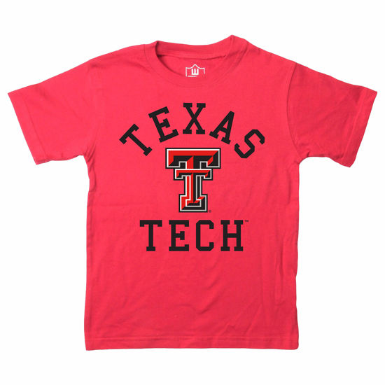 Picture of Wes and Willy NCAA Kids S/S Organic Cotton Tee Shirt, Texas Tech Red Raiders, Cherry, 7