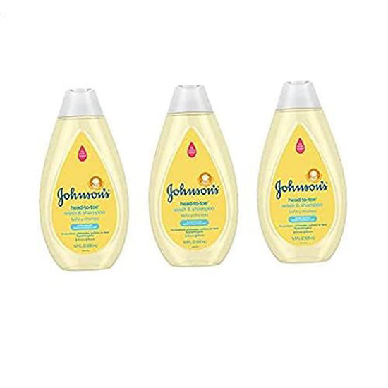 Picture of Johnson's Head-To-Toe Gentle Tear-Free Baby & Newborn Wash & Shampoo, Sulfate-, Paraben- Phthalate- & Dye-Free, Hypoallergenic Wash for Sensitive Skin & Hair, 3 x 16.9 fl. Oz (Amazon Exclusive) 03 Pack (16.9 fl. Oz)