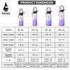 Picture of Farsea Insulated Water Bottle With Paracord Handle, Protective Silicone Boot and 2 Lids (Straw Lid & Spout Lid), Stainless Steel Water Bottle Wide Mouth, Double Wall Sweat-Proof BPA-Free, 24 oz