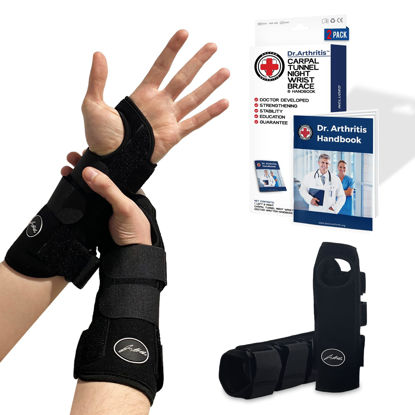 Picture of Doctor Developed Wrist supports/Wrist brace - Relief for carpal tunnel, wrist injuries, wrist support for arthritis, hand support, hand & wrist braces, wrist strap and Doctor Handbook