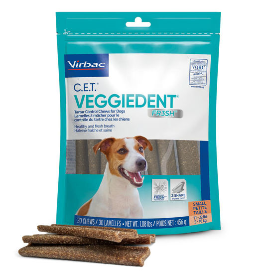 Picture of Virbac CET Veggiedent FR3SH Tartar Control Chews for Dogs, Small