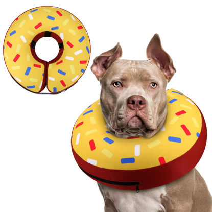 Picture of Supet Inflatable Dog Cone Collar Alternative after Surgery, Dog Neck Donut Collar Recovery E Collar for Neuter, Soft Dog Cone for Small Medium Large Dogs