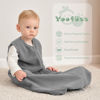 Picture of Yoofoss Fleece Baby Sleep Sack 0-6 Months, TOG 1.5 Wearable Blanket Baby for Early Winter with 2-Way Zipper, Micro Fleece Newborn Sleeping Sack, Warm Soft Dark Green&Gray(Small)