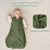 Picture of Yoofoss Fleece Baby Sleep Sack 0-6 Months, TOG 1.5 Wearable Blanket Baby for Early Winter with 2-Way Zipper, Micro Fleece Newborn Sleeping Sack, Warm Soft Dark Green&Gray(Small)