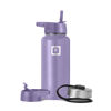 Picture of IRON °FLASK Camping & Hiking Hydration Flask, Wide Mouth, 3 Straw Lids, Stainless Steel Outdoor Water Bottle, Double Walled, Insulated Thermos, Metal Canteen - Lavender, 32 Oz