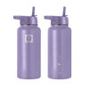 Picture of IRON °FLASK Camping & Hiking Hydration Flask, Wide Mouth, 3 Straw Lids, Stainless Steel Outdoor Water Bottle, Double Walled, Insulated Thermos, Metal Canteen - Lavender, 32 Oz