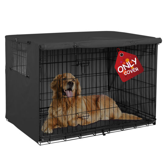 Picture of Explore Land 24 inches Dog Crate Cover - Durable Polyester Pet Kennel Cover Universal Fit for Wire Dog Crate (Black)