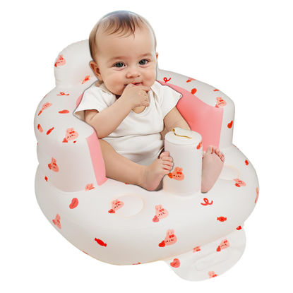 Picture of EKEPE Inflatable Baby Chair with Built in Air Pump, Sit me Up Floor Seat for Baby 3 Months & Up, Blow Up Baby Seats for for Infants for Sitting Up - Bunny