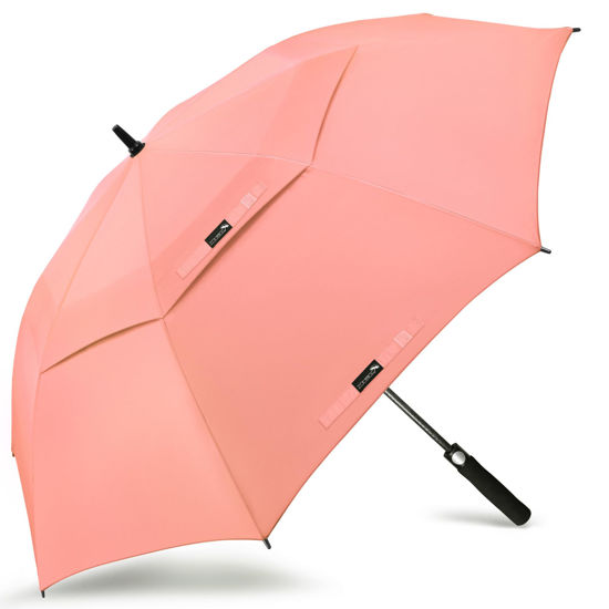 Picture of ZOMAKE Automatic Open Golf Umbrella 68 Inch - Extra Large Golf Umbrellas Double Canopy Vented Windproof Oversize Stick Umbrella for Men(Blush Pink)