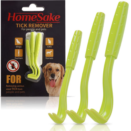 Picture of Homesake - Tick Remover Tool for Dogs, Cats & Humans - 6 Packs of 3 - Pain Free Tick Removal Twister Tweezers - Dog Tick Removal Tool - Tick Puller Removes Head & Body - Includes User Guide