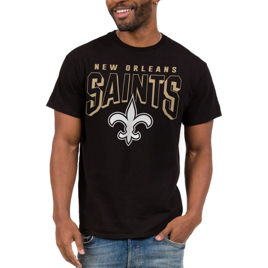 Picture of Junk Food Clothing x NFL - New Orleans Saints - Bold Logo - Unisex Adult Short Sleeve Fan T-Shirt for Men and Women - Size Large