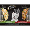 Picture of CESAR Simply Crafted Adult Wet Dog Food Meal Topper, Chicken, Carrots & Green Beans and Beef, Chicken, Purple Potatoes, Peas & Carrots Variety Pack, 1.3 oz., Pack of 16