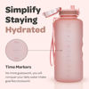 Picture of Hydracy Water Bottle with Time Marker Large Half Gallon 64 oz BPA Free Bottle & No Sweat Sleeve -Leak Proof Gym Bottle with Fruit Infuser Strainer & Times to Drink Ideal Gift for Sports & Outdoors