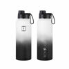 Picture of IRON °FLASK Sports Water Bottle - Wide Mouth with 3 Spout Lids - Stainless Steel Gym & Outdoor Bottles for Men, Women & Kids - Double Walled, Insulated Thermos, Metal Canteen - Day & Night, 40 Oz