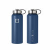 Picture of IRON °FLASK Sports Water Bottle - Wide Mouth with 3 Spout Lids - Stainless Steel Gym & Outdoor Bottles for Men, Women & Kids - Double Walled, Insulated Thermos, Metal Canteen - Twilight Blue, 40 Oz