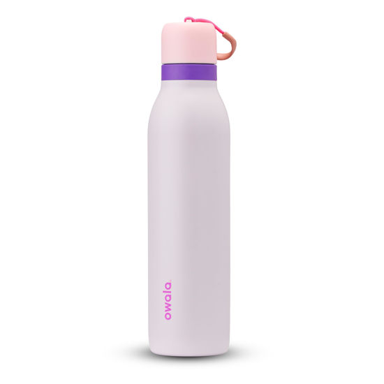 Picture of Owala FreeSip Twist Insulated Stainless Steel Water Bottle with Straw for Sports and Travel, BPA-Free, 24-oz, Pink/Purple (Dreamy Field)