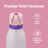 Picture of Owala FreeSip Twist Insulated Stainless Steel Water Bottle with Straw for Sports and Travel, BPA-Free, 24-oz, Pink/Purple (Dreamy Field)