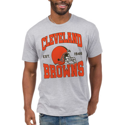 Picture of Junk Food Clothing x NFL - Cleveland Browns - Team Helmet - Unisex Adult Short Sleeve Fan T-Shirt for Men and Women - Size Small