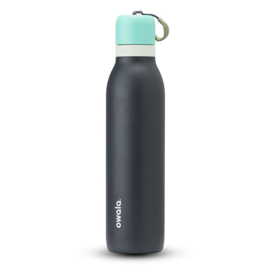 Picture of Owala FreeSip Twist Insulated Stainless Steel Water Bottle with Straw for Sports and Travel, BPA-Free, 24-oz, Blue/Grey (Foggy Tide)