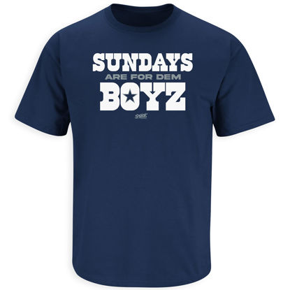 Picture of Sundays are for Dem Boyz T-Shirt for Dallas Football Fans (SM-5XL) (Navy Short Sleeve, 5X-Large)