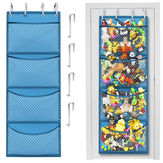 Picture of Honeyera Storage for Stuffed Animal - Over Door Organizer for Stuffies, Baby Accessories, and Toy Plush Storage/Easy Installation with Breathable Hanging Storage Pockets