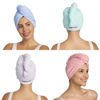 Picture of Turbie Twist Microfiber Hair Towel Wrap - for Women, Men & Kids - Travel & Bathroom Essential - Quick Dry Hair Turban for Curly, Long & Thick Hair - 4 Pack (Pink, Purple, Blue, Aqua)