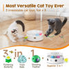 Picture of Potaroma Cat Toys 3in1 Automatic Interactive Kitten Toy, Fluttering Butterfly, Moving Ambush Feather, Track Balls, Dual Power Supplies, USB Powered, Indoor Exercise Kicker (Bright White)