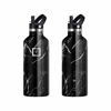 Picture of IRON °FLASK Camping & Hiking Hydration Canteens - 3 Lids (Narrow Straw Lid) Leak Proof Vacuum Insulated Stainless Steel - Hot & Cold Double Walled Sports Water Bottle - Black Marquina, 32 Oz