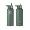 Picture of IRON °FLASK Sports Water Bottle - Wide Mouth with 3 Straw Lids - Stainless Steel Gym & Outdoor Bottles for Men, Women & Kids - Double Walled, Insulated Thermos, Metal Canteen - Sage, 40 Oz