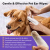 Picture of HICC PET Ear Finger Wipes for Dogs & Cats - Gently Remove Ear Wax, Debris - Sooths & Deodorizes - Relieve Ear Itching & Inflammation, Fresh Coconut Scent, All Natural Ingredients - 100 Count