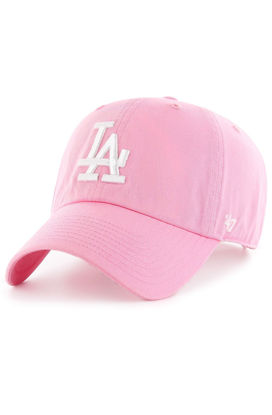 Picture of '47 Brand Los Angeles LA Dodgers Clean Up Hat Cap Rose Pink/White