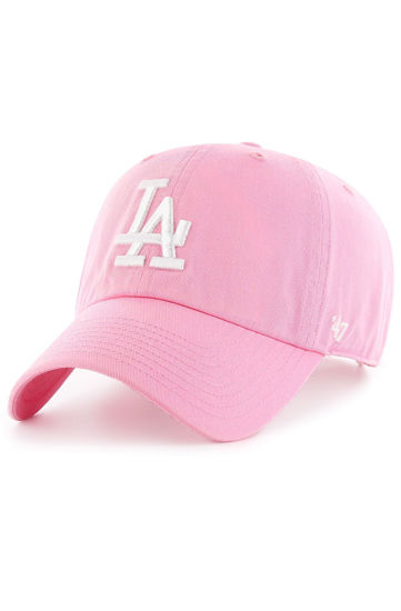 Picture of '47 Brand Los Angeles LA Dodgers Clean Up Hat Cap Rose Pink/White