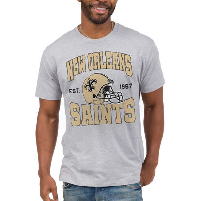 Picture of Junk Food Clothing x NFL - New Orleans Saints - Team Helmet - Unisex Adult Short Sleeve Fan T-Shirt for Men and Women - Size 3X-Large