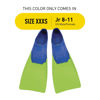 Picture of FINIS Long Floating Fins , Blue/Lime Green, XXXS (Jr. 8-11) (1.05.037.01)