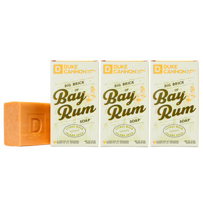 Picture of Duke Cannon Supply Co. Big Brick of Soap Bar for Men Bay Rum (Citrus Musk, Cedarwood, Island Spice Scent) Multi-Pack - Superior Grade, Extra Large, All Skin Types, Paraben-free, 10 oz (3 Pack)