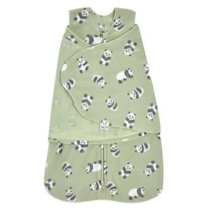 Picture of HALO Micro-Fleece Sleepsack Swaddle, 3-Way Adjustable Wearable Blanket, TOG 3.0, Cozy Pandas, Small, 3-6 Months