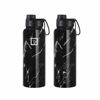 Picture of IRON °FLASK Camping & Hiking Hydration Flask, Wide Mouth, 3 Spout Lids, Stainless Steel Outdoor Water Bottle, Double Walled, Insulated Thermos, Metal Canteen - Black Marquina, 40 Oz