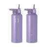 Picture of IRON °FLASK Camping & Hiking Hydration Flask, Wide Mouth, 3 Straw Lids, Stainless Steel Outdoor Water Bottle, Double Walled, Insulated Thermos, Metal Canteen - Lavender, 40 Oz