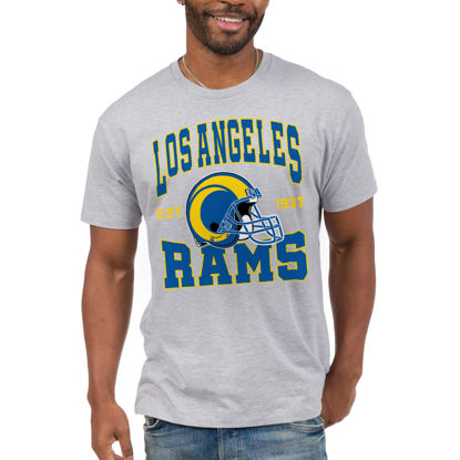 Picture of Junk Food Clothing x NFL - Los Angeles Rams - Team Helmet - Unisex Adult Short Sleeve Fan T-Shirt for Men and Women - Size X-Large