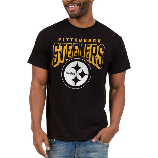 Picture of Junk Food Clothing x NFL - Pittsburgh Steelers - Bold Logo - Unisex Adult Short Sleeve Fan T-Shirt for Men and Women - Size XX-Large