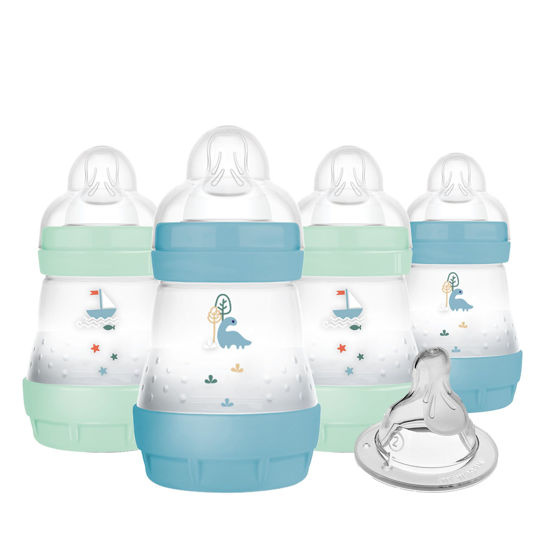 Picture of MAM Easy Start Anti-Colic Baby Bottle, Slow Flow, Breastfeeding-Like Silicone Nipple Bottle, Reduces Colic, Gas, & Reflux, Easy-to-Clean, BPA-Free, Vented Baby Bottles for Newborns, 0-3 Months