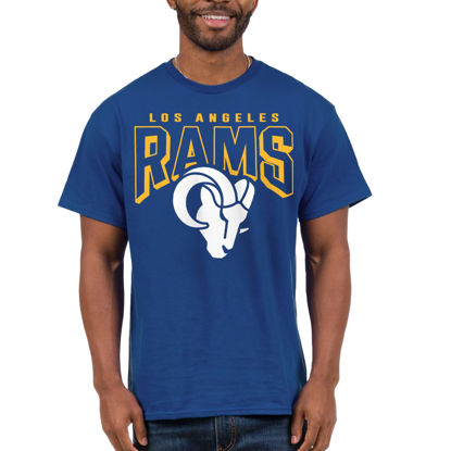 Picture of Junk Food Clothing x NFL - Los Angeles Rams - Bold Logo - Unisex Adult Short Sleeve Fan T-Shirt for Men and Women - Size XX-Large