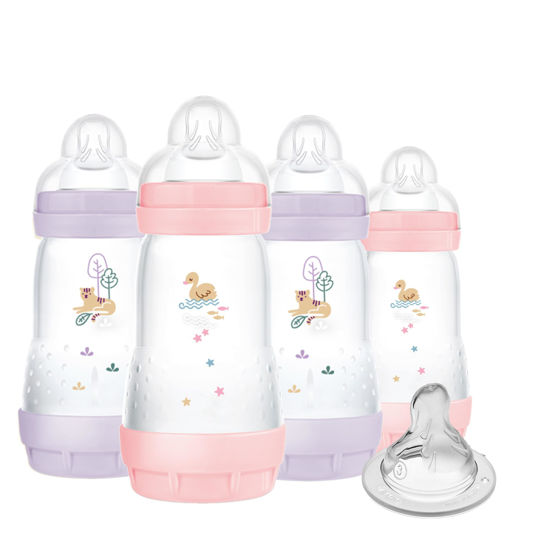 Picture of 9 oz. Easy Start Matte Deco, 2+ Months, Girl, 4 Pack (with Bonus Fast Nipple)