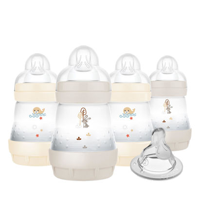 Picture of MAM Easy Start Anti-Colic Baby Bottle 5 oz, Slow Flow, Breastfeeding-Like Silicone Nipple Bottle, Reduces Colic, Gas, & Reflux, Easy-to-Clean, BPA-Free, Vented Baby Bottles for Newborns, 0-3 Months