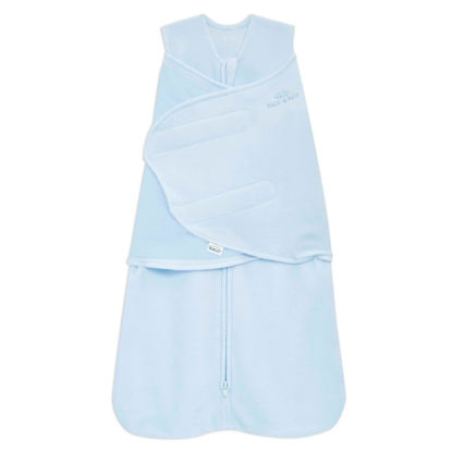 Picture of HALO Micro-Fleece Sleepsack Swaddle, 3-Way Adjustable Wearable Blanket, TOG 3.0, Baby Blue, Small, 3-6 Months